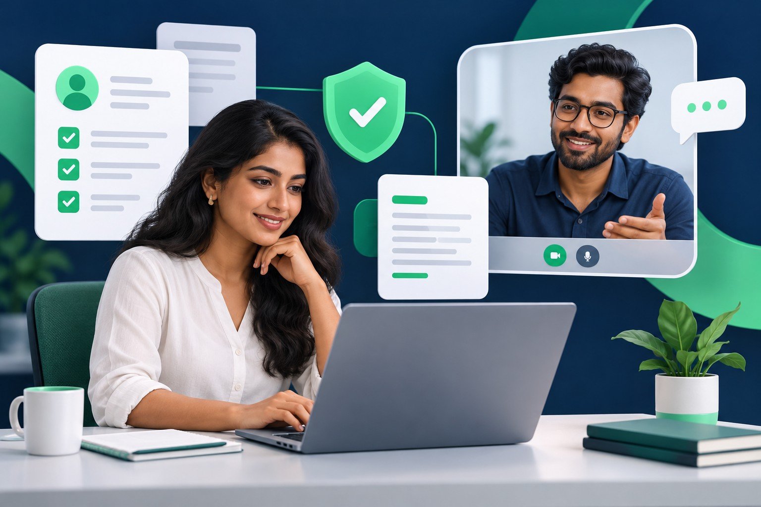 Concept illustration of remote collaboration and applicant support